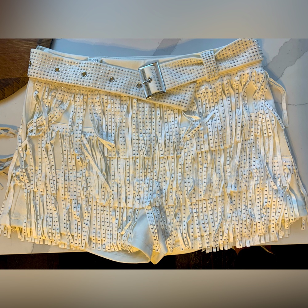 Altar’d State White Fringe Skort